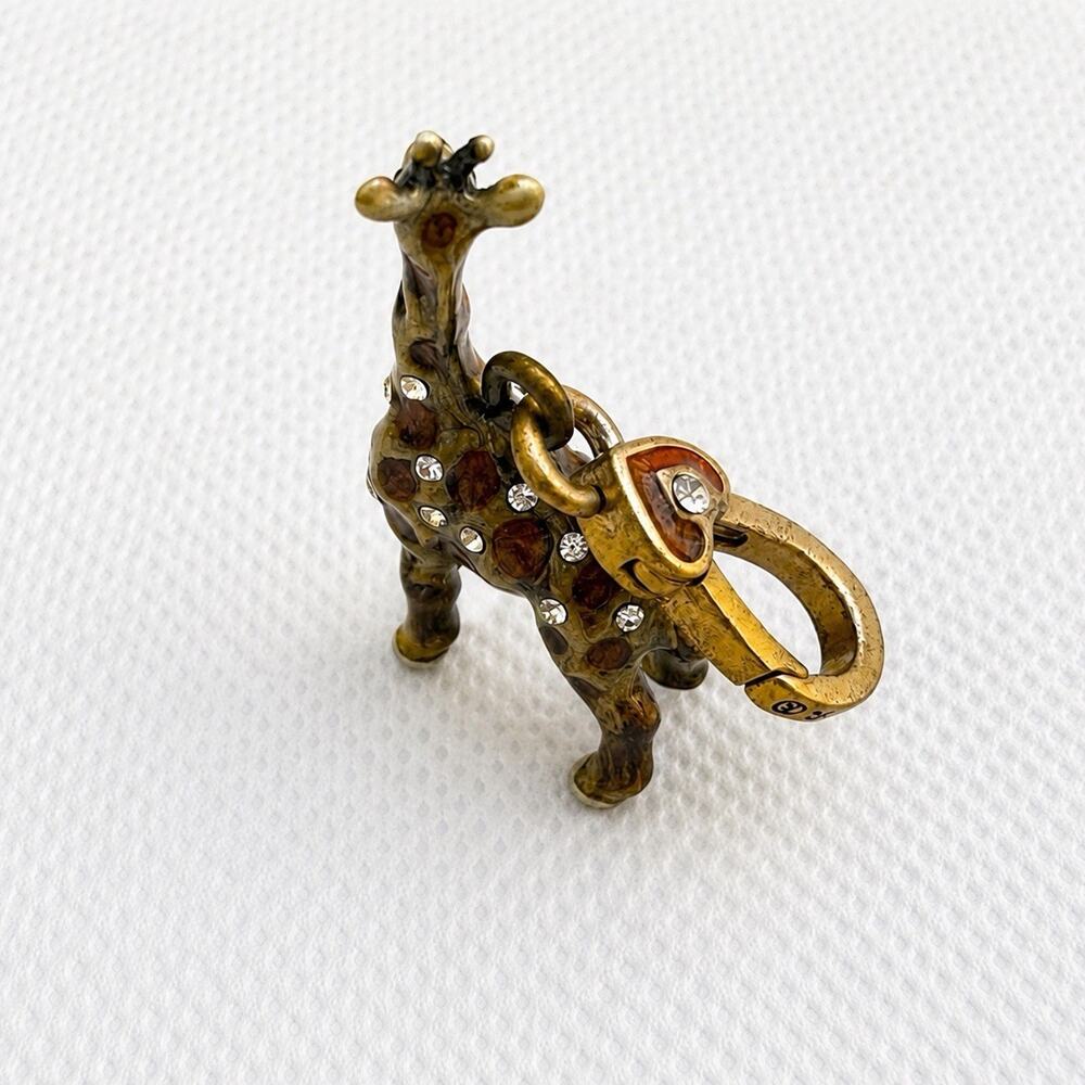 Jay Strongwater Giraffe Charm Swarovski Crystal Enamel Animal Pendant RARE - Picture 4 of 5